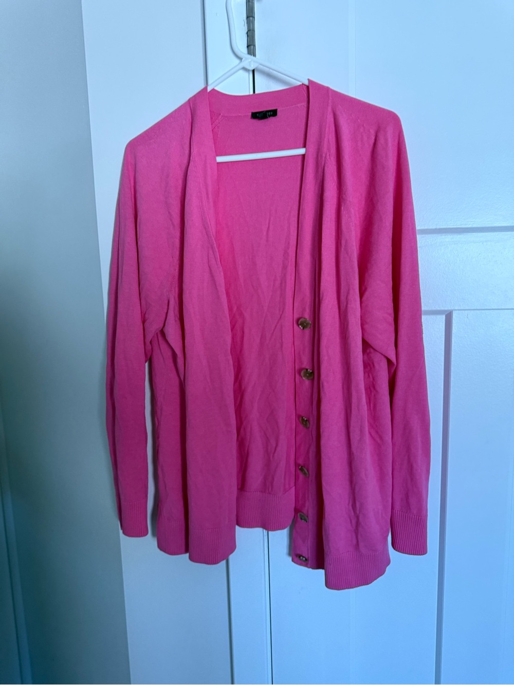 Talbots Bright Pink Button-Front Cardigan